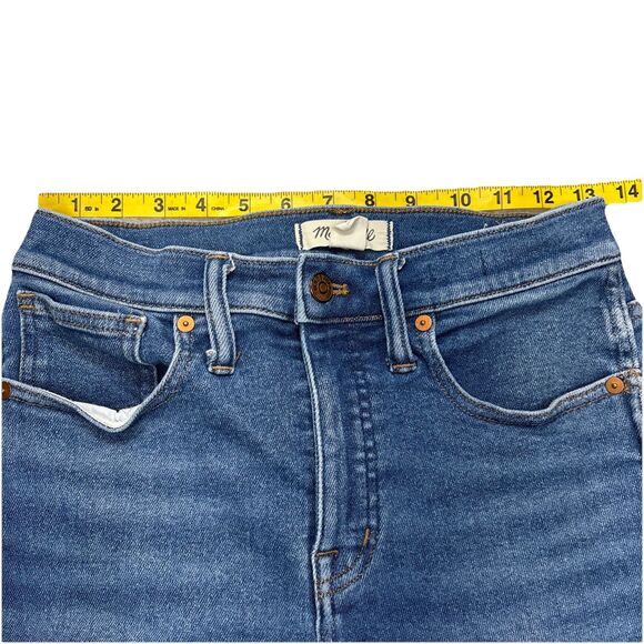 Madewell Stovepipe Jeans Size 26 Blue Straight Leg Stretch Denim High Rise NF121 - Picture 9 of 12